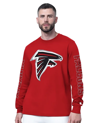 Starter Men's Red Atlanta Falcons Clutch Hit Ii Long-Sleeve T-Shirt