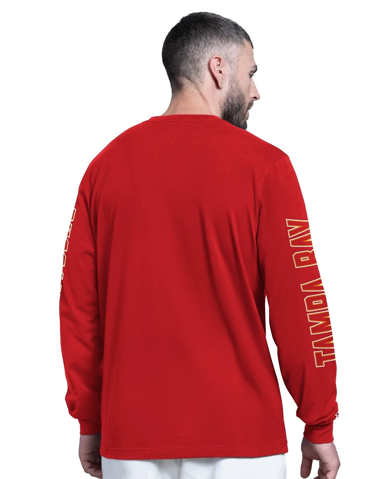 Starter Men's Red Tampa Bay Buccaneers Clutch Hit Ii Logo Long-Sleeve T-Shirt