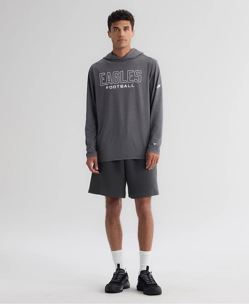Fanatics Men's Charcoal Philadelphia Eagles ClutchLong sleeves Hooded T-Shirt
