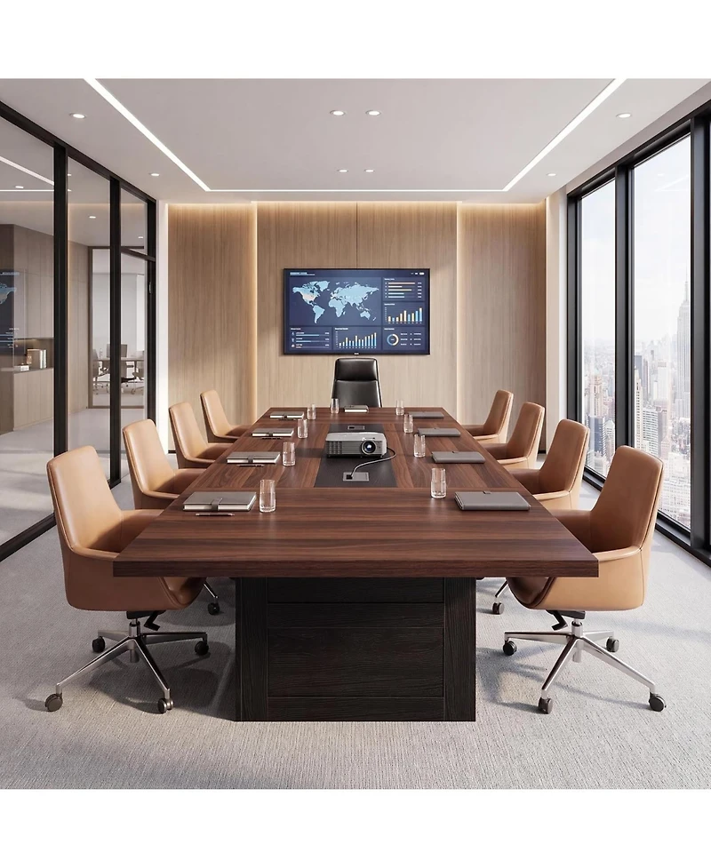 Tribesigns 8Feet Conference Table for 8-10, with Cable Management