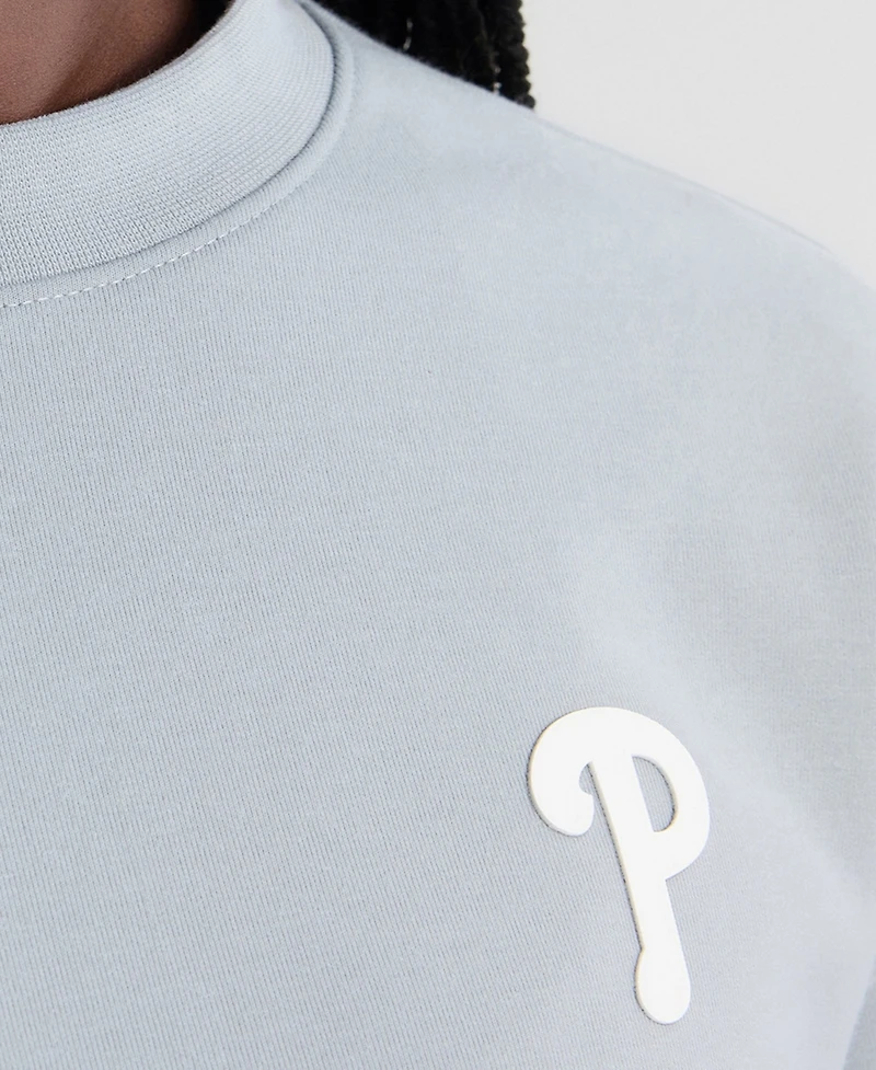 Fanatics Women's Gray Philadelphia Phillies Oversized Clutch Tri-Blend Sweatshirt