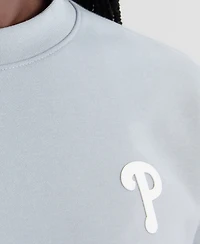 Fanatics Women's Gray Philadelphia Phillies Oversized Clutch Tri-Blend Sweatshirt