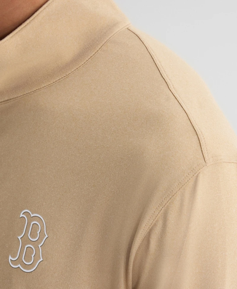 Fanatics Men's Khaki Boston Red Sox Clutch Quarter-Zip Pullover Sweatshirt