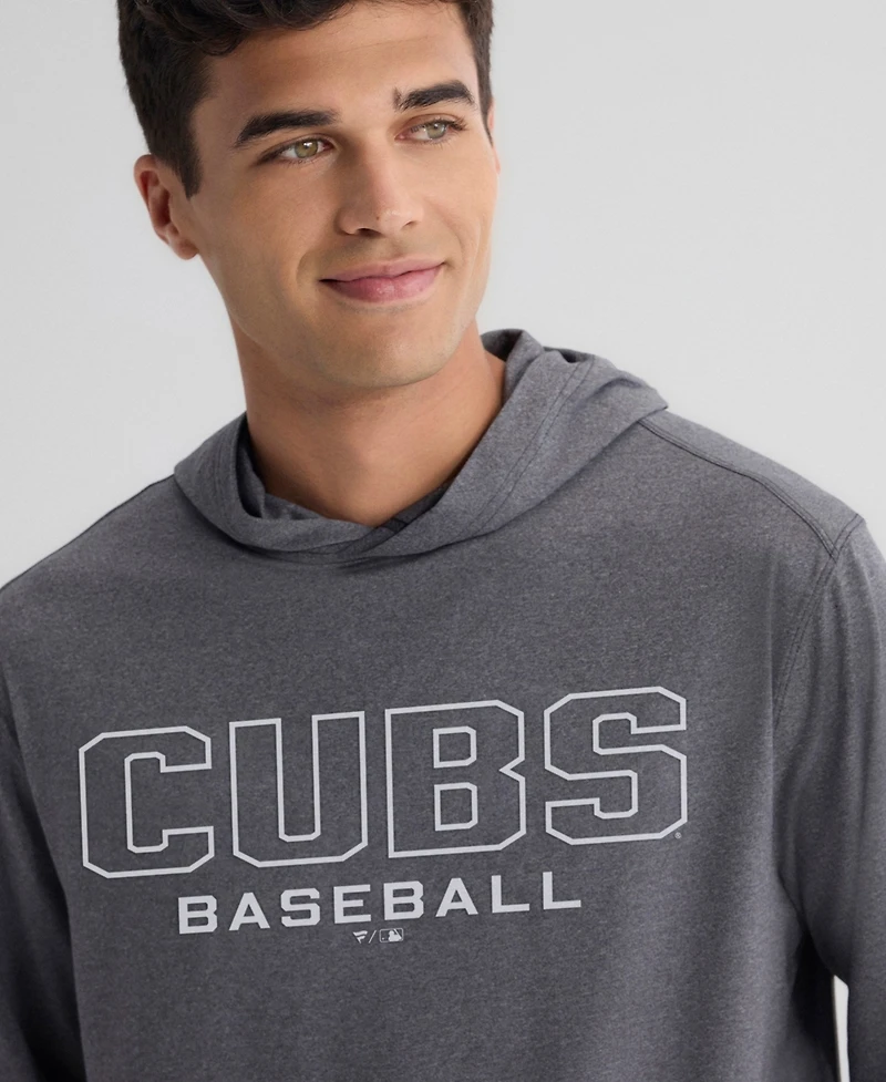 Fanatics Men's Charcoal Chicago Cubs ClutchLong sleeves Hooded T-Shirt