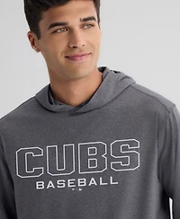 Fanatics Men's Charcoal Chicago Cubs ClutchLong sleeves Hooded T-Shirt