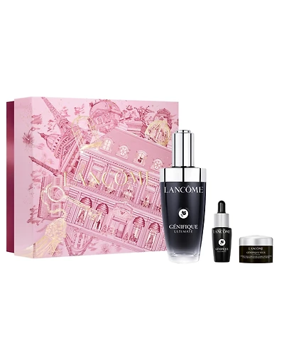Lancome 3-Piece Genifique Ultimate Recovery Face Serum & Eye Cream Skincare Set