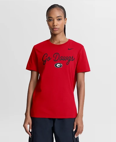 Nike Women's Red Georgia Bulldogs Script Mantra Logo T-Shirt