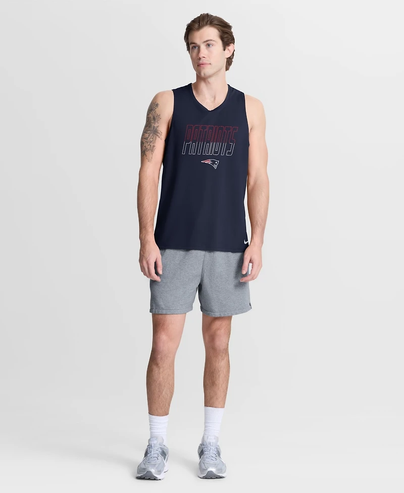 Nike Men's Navy New England Patriots Kickoff Miler Dri-fit Tank Top