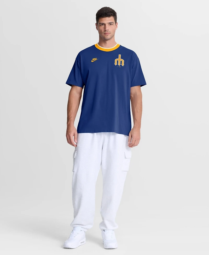 Nike Men's Royal Seattle Mariners Cooperstown Collection Ringer T-Shirt