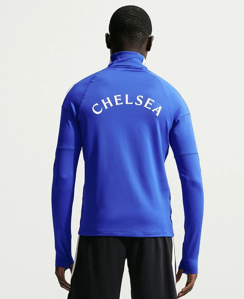 Nike Men's Blue Chelsea 2026/27 Strike Dri-FITLong sleeves Quarter-Zip Drill Jersey