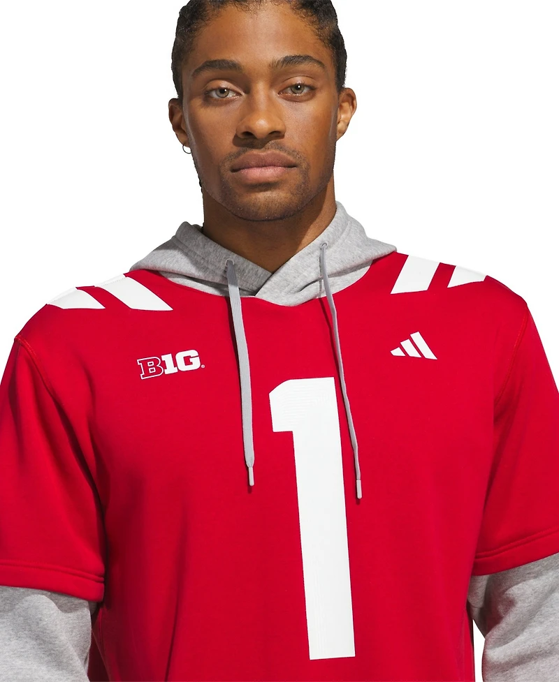 Adidas Men's 1 Scarlet Nebraska Huskers Home Hoodie