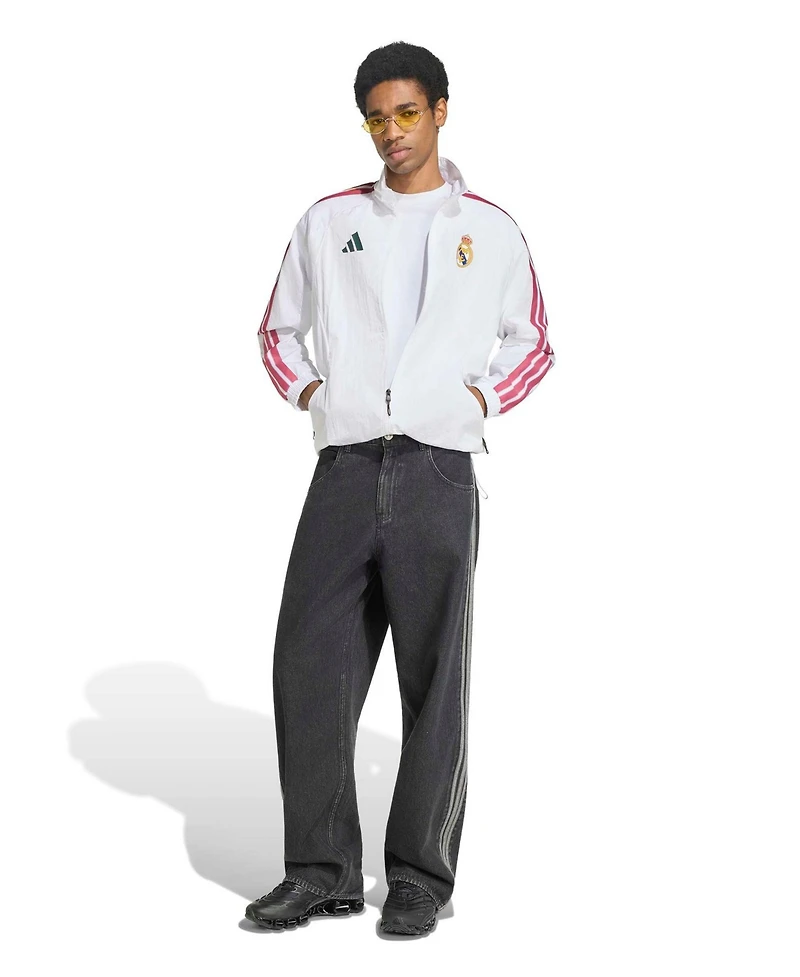 Adidas Men's White Real Madrid 2026 Full-Zip Anthem Jacket