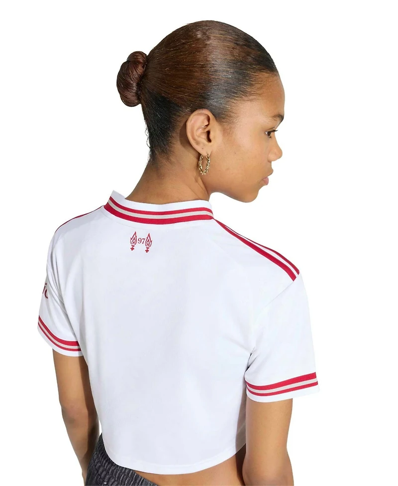 Adidas Women's White Liverpool 2026/27 Away Cropped Replica Jersey
