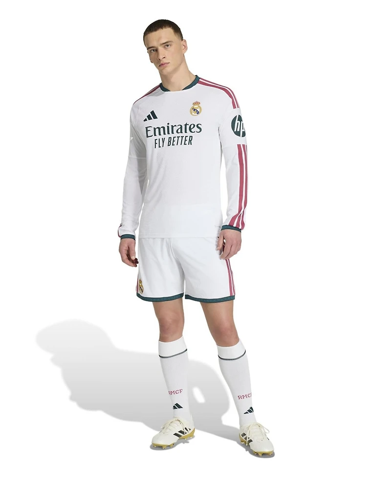 Adidas Men's White Real Madrid 2026/27 Home On-Field Authentic PatchLong sleeves Jersey