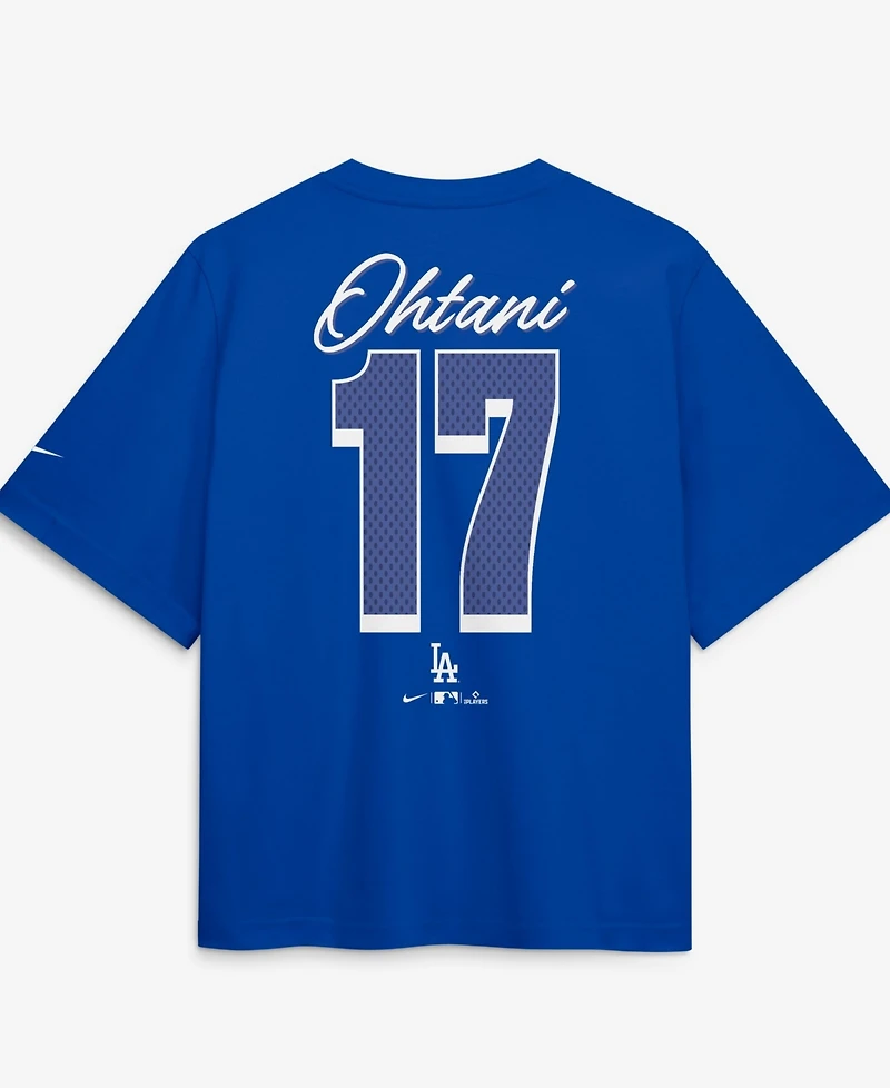 Nike Women's Shohei Ohtani Royal Los Angeles Dodgers Premium Essentials Boxy Name Number T-Shirt