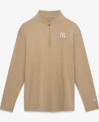 Fanatics Men's Khaki New York Yankees Clutch Quarter-Zip Pullover Sweatshirt