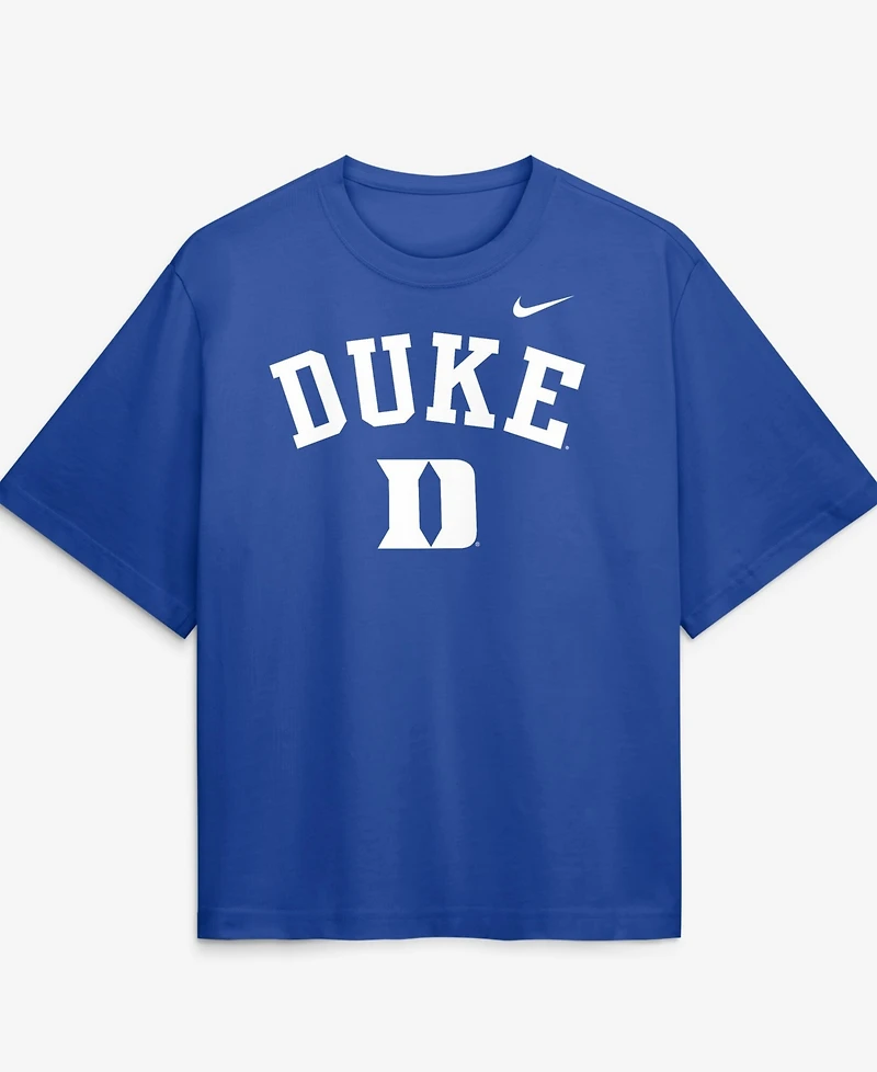 Nike Women's Royal Duke Blue Devils Arch Logo Boxy T-Shirt