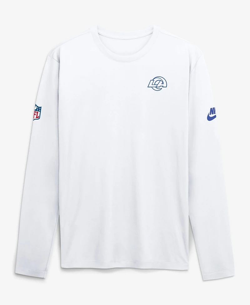Nike Men's Los Angeles Rams Fearsome White Legend Small Logo Dri-FITLong sleeves T-Shirt