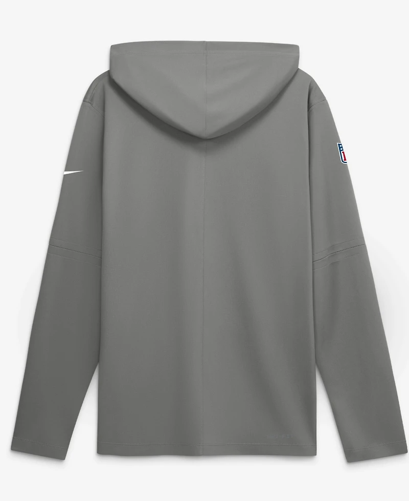Nike Men's Gray Buffalo Bills Sideline Alternate LightweightLong sleeves Hooded Dri-fit T-Shirt