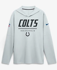 Nike Men's Platinum Indianapolis Colts Sideline Game On LightweightLong sleeves Hooded Dri-fit Top