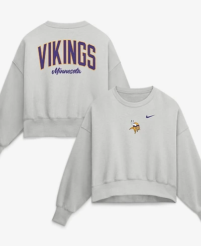 Nike Women's Gray Minnesota Vikings Oversized Primetime Phoenix Fleece Sweatshirt