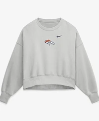 Nike Women's Gray Denver Broncos Oversized Primetime Phoenix Fleece Sweatshirt