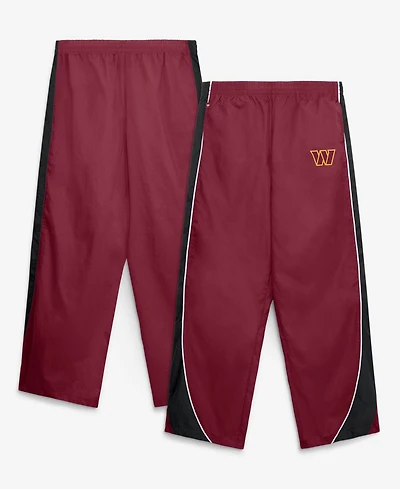 Fanatics Women's Burgundy/Black Washington Commanders Team First Backwards Lateral Nylon Pants