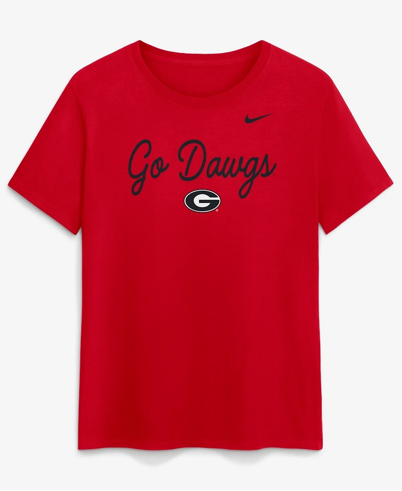 Nike Women's Red Georgia Bulldogs Script Mantra Logo T-Shirt