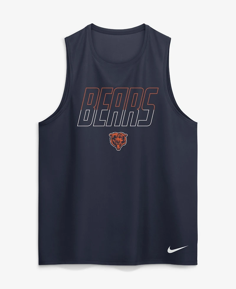Nike Men's Navy Chicago Bears Kickoff Miler Dri-fit Tank Top
