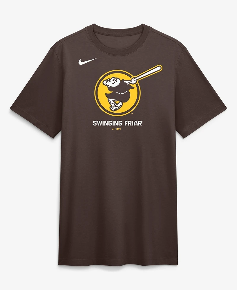Nike Men's Brown San Diego Padres Tri-Blend Logo T-Shirt