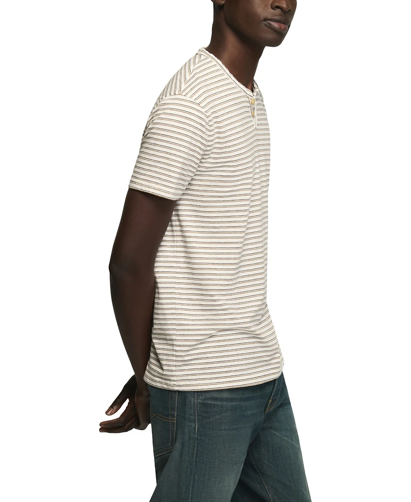 Lucky Brand Men's Striped Venice Burnout Notch Neck T-Shirt