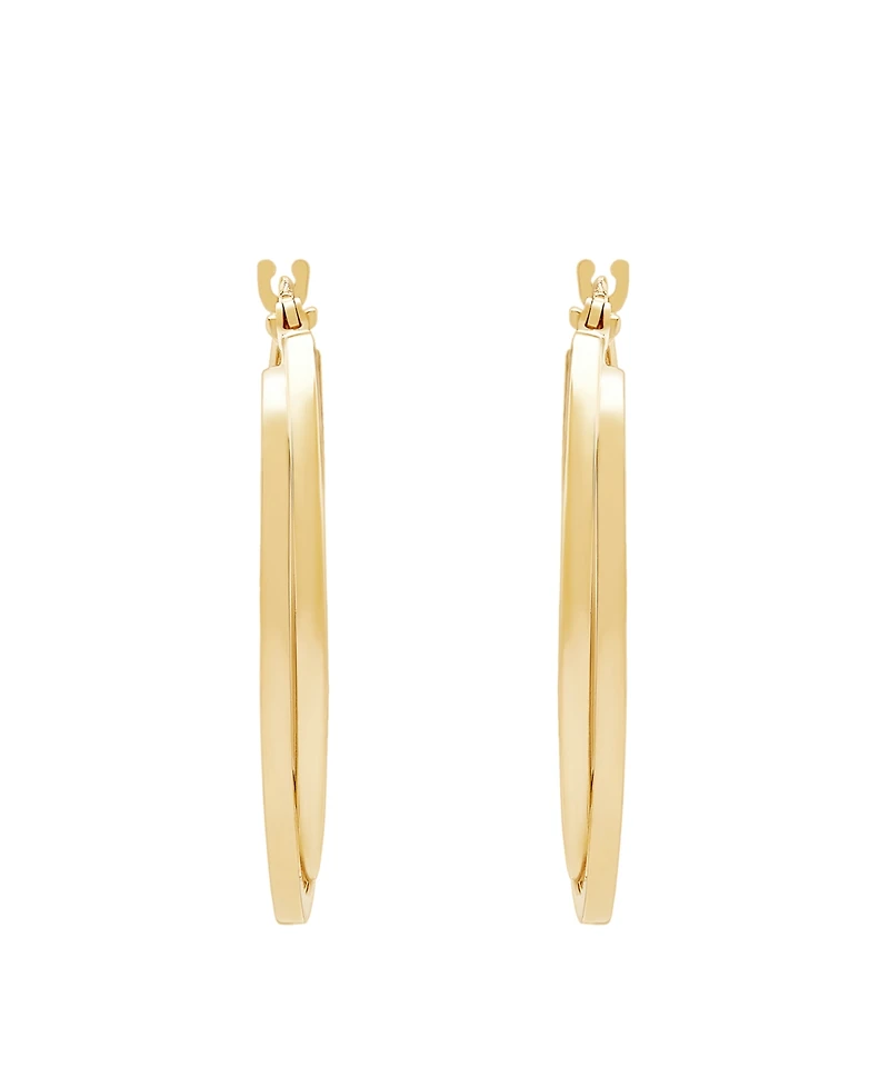 Macy's Hinged Catch Hoop Earrings in 24k Yellow Gold Over Sterling Silver