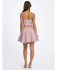 Miss Circle Women's Xolani Striped Linen Mini Skirt