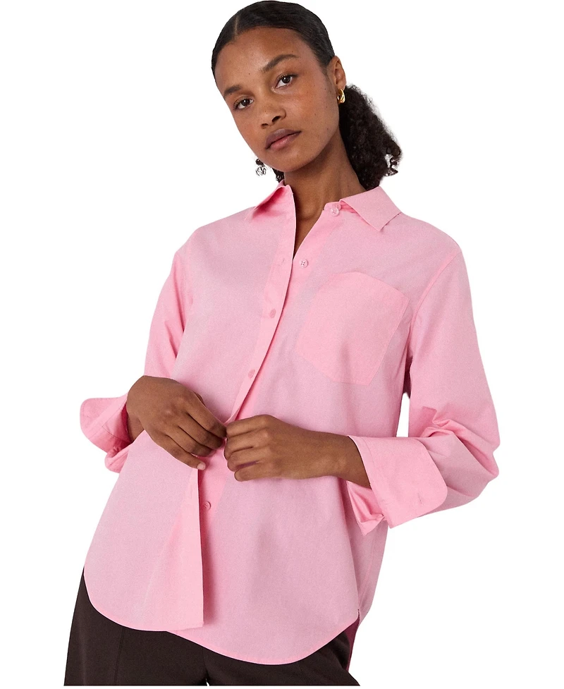 Whistles Women's Bib Detail Cotton Poplin Shirt