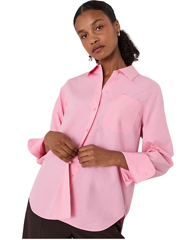 Whistles Women's Bib Detail Cotton Poplin Shirt