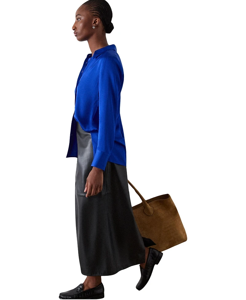 Whistles Women's Satin Collared Shirt