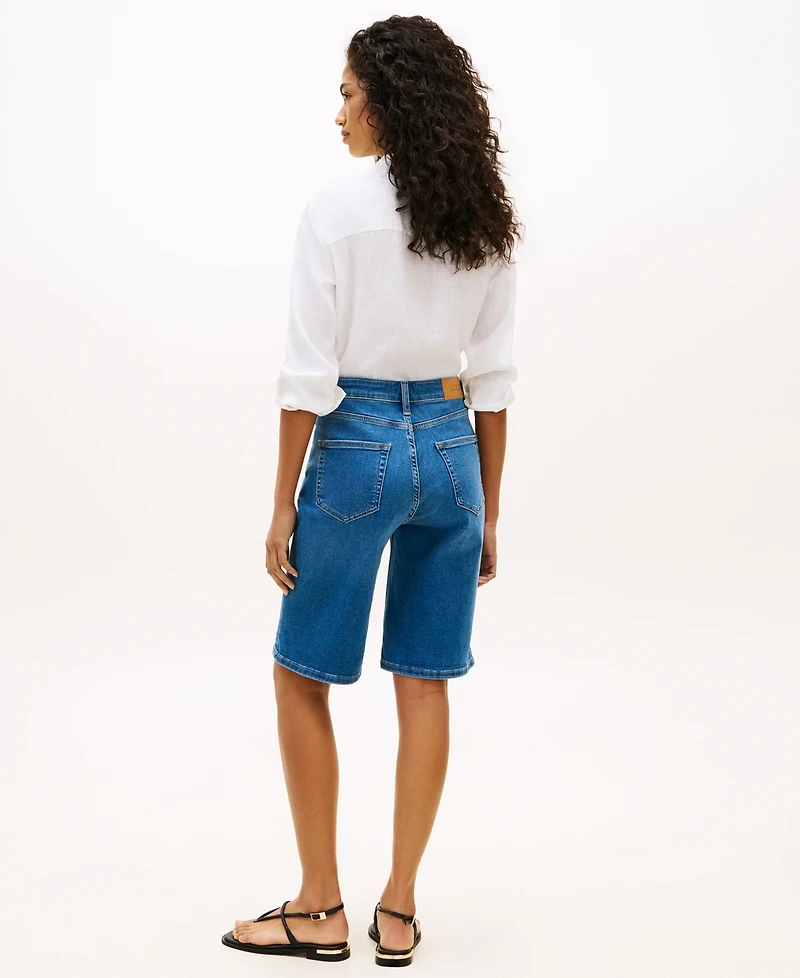 Tommy Hilfiger Women's High-Waisted Bermuda Denim Shorts, 9" Inseam