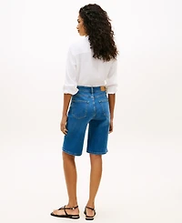 Tommy Hilfiger Women's High-Waisted Bermuda Denim Shorts, 9" Inseam