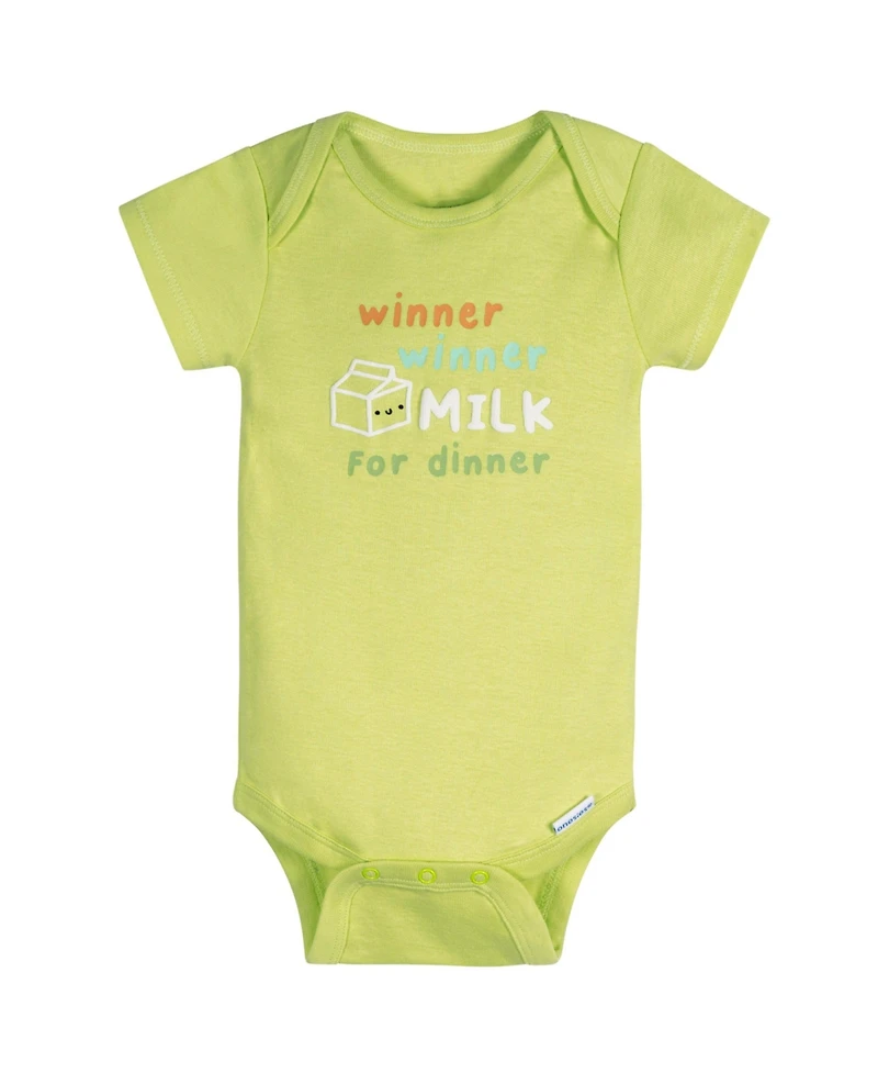 Onesies Brand Baby ( New born to 12 M onth ) Neutral 6-Piece and Active Pant Set, Milk Dinner