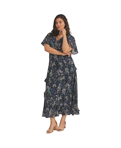 Avenue Women's Maxi Ruffle Dress