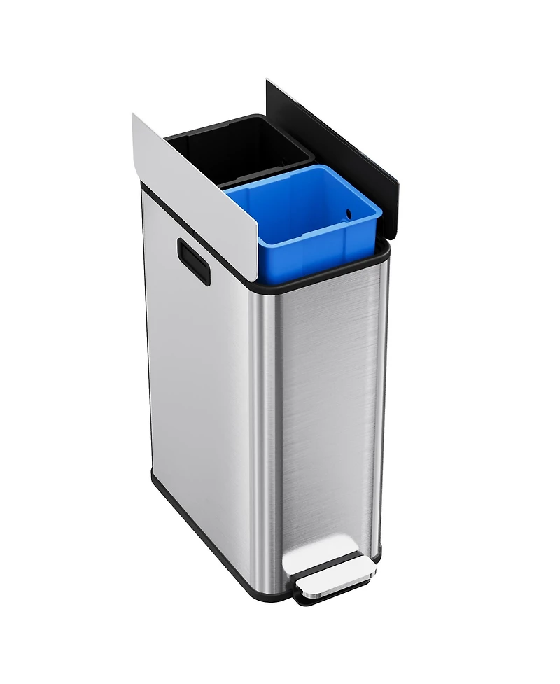 gaomon 2 x 28L Dual Compartment Trash and Recycling Bin, Kitchen Garbage Can for Home, Office, Living Room