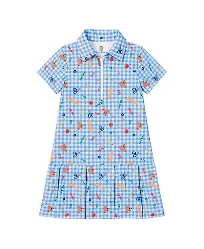 Florence Eiseman Toddler Girls 2T - 8 School Print Performance Knit Dress