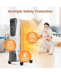 Ecooso 1500W Electric Space Heater with Adjustable Thermostat