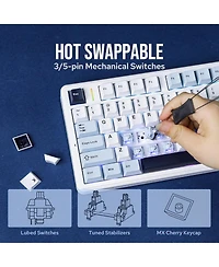 Aula F99 Pro Wireless Mechanical Keyboard, Tri-Mode Bt Usb-c, 8000mAh Battery, Rgb Backlit, Control Knob, Side-Printed Keys