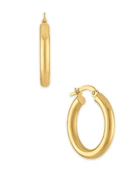 Macy's Polished Click-Top Hoop Earrings in 10k Yellow Gold