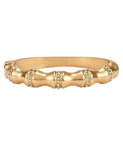 Guess Gold-Tone Crystal Side-Hinge Bangle Bracelet