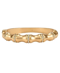 Guess Gold-Tone Crystal Side-Hinge Bangle Bracelet