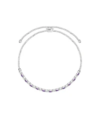 Macy's Amethyst (7/8 ct. t.w.) & White Topaz (1-1/6 Bolo Bracelet Sterling Silver