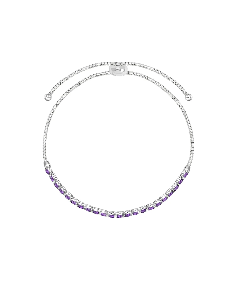 Macy's Amethyst (1-5/8 ct. t.w.) Bolo Bracelet Sterling Silver