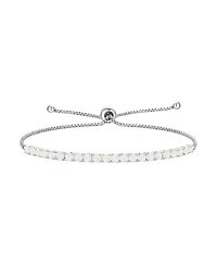 Macy's Lab-Grown Opal (1-3/4 ct. t.w.) Bolo Bracelet in Sterling Silver